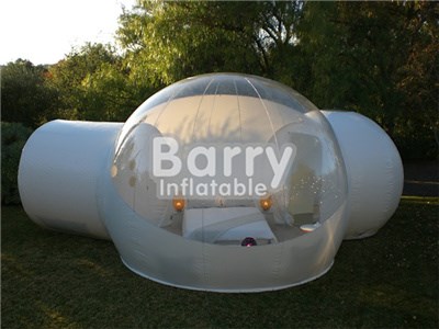 Outdoor camping inflatable transparent bubble tent with 2/two tunnel  BY-IT-022
